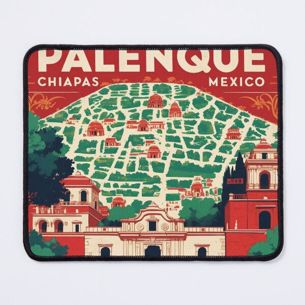 Item preview, Palenque Chiapas Mexico 1950s Vintage Travel Tourism Map designed and sold by TravelersGems.