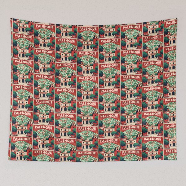 Item preview, Palenque Chiapas Mexico 1950s Vintage Travel Tourism Map designed and sold by TravelersGems.