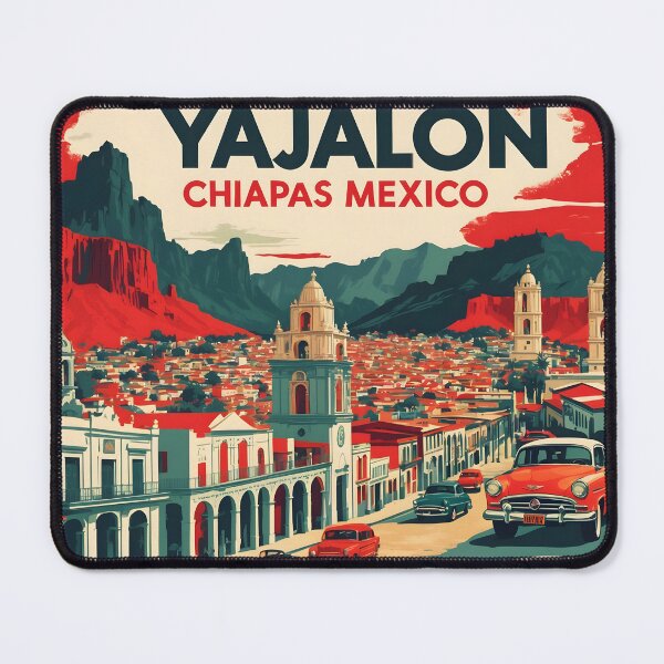 Item preview, Yajalon Chiapas Mexico 1950s Vintage Travel Tourism Map designed and sold by TravelersGems.