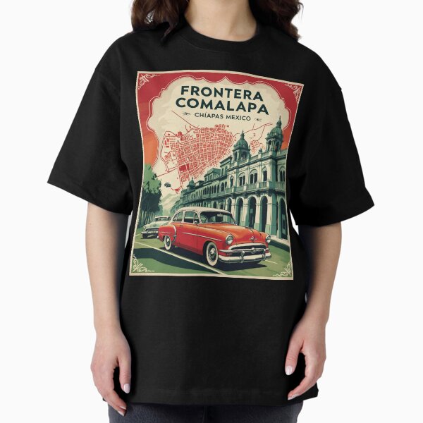 Vista previa del artículo con la obra «Mapa turístico vintage de Frontera Comalapa, Chiapas, México, años 50», diseñado y vendido por TravelersGems.