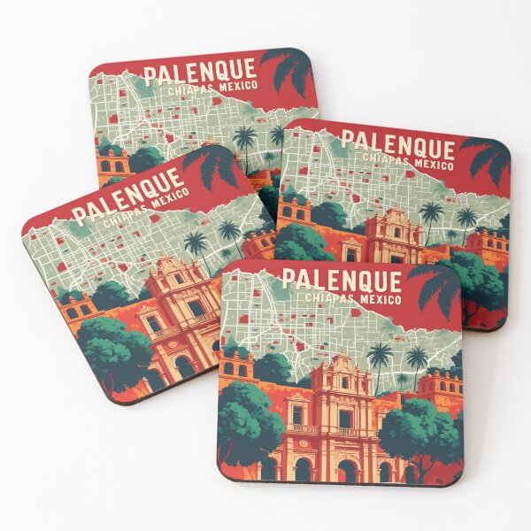 Item preview, Palenque Chiapas Mexico 1950s Vintage Travel Tourism Map designed and sold by TravelersGems.