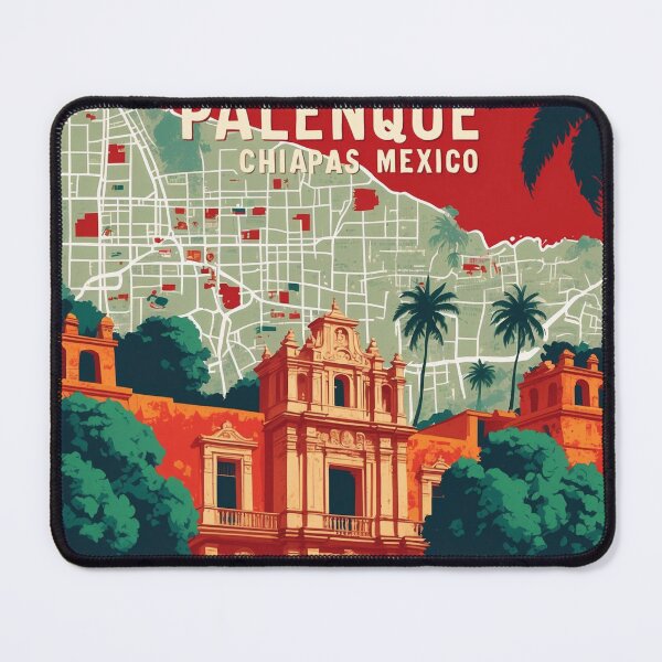 Item preview, Palenque Chiapas Mexico 1950s Vintage Travel Tourism Map designed and sold by TravelersGems.