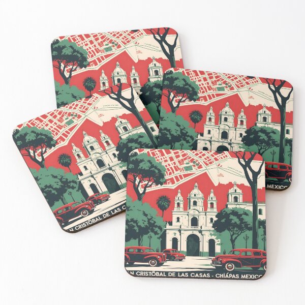 Item preview, San Cristobal de las Casas Chiapas Mexico 1950s Vintage Travel Tourism Map designed and sold by TravelersGems.