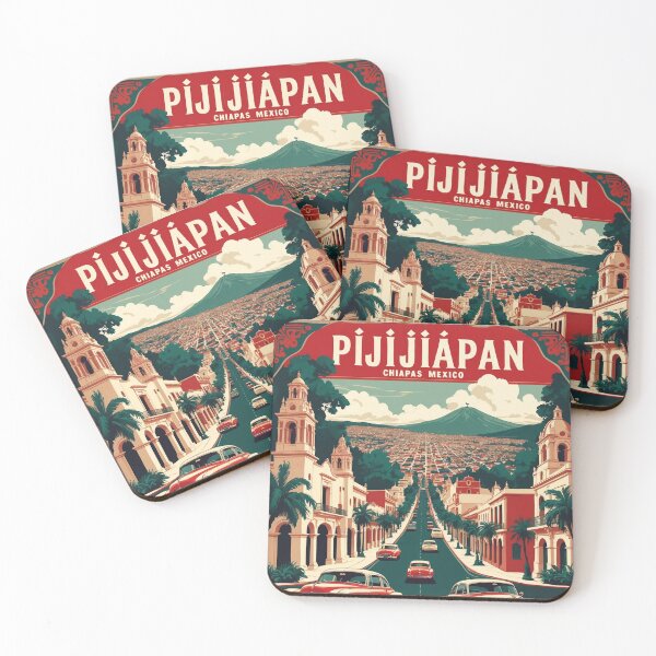 Item preview, Pijijiapan Chiapas Mexico 1950s Vintage Travel Tourism Map designed and sold by TravelersGems.
