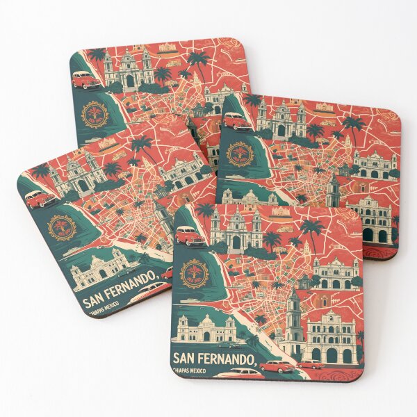 Item preview, San Fernando Chiapas Mexico 1950s Vintage Travel Tourism Map designed and sold by TravelersGems.