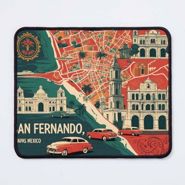 Item preview, San Fernando Chiapas Mexico 1950s Vintage Travel Tourism Map designed and sold by TravelersGems.