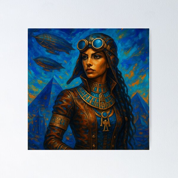 Item preview, Symbolic goddess Seshat in the steampunk heavens designed and sold by VidyoeDesigns67.