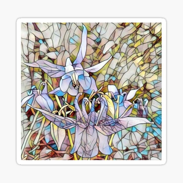 Aquilegias: Dancing purple swans Sticker