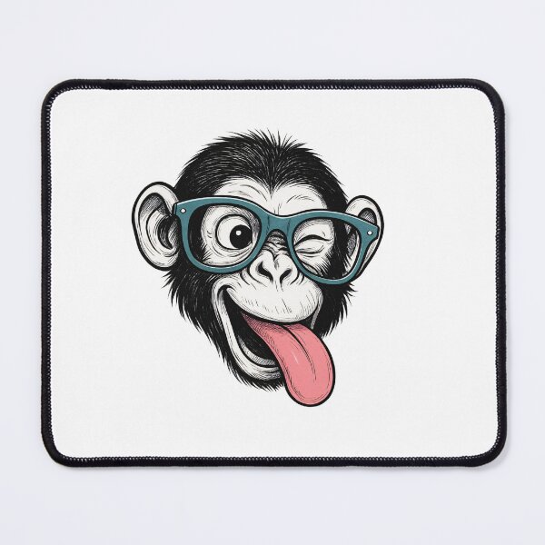 Item preview, Cheeky Monkey with Oversized Glasses – Jungle Animal & Funny Cartoon - Quirky Minimalist Animal Art designed and sold by BeaverFriends.