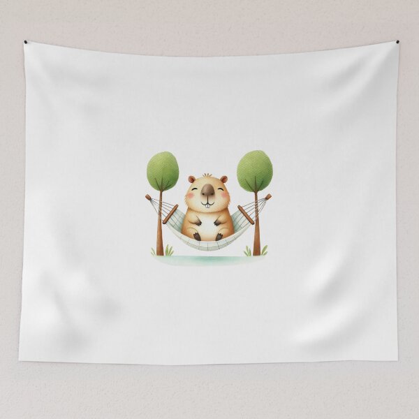 Item preview, Capybara Relaxing in Hammock designed and sold by Polarisofficial.
