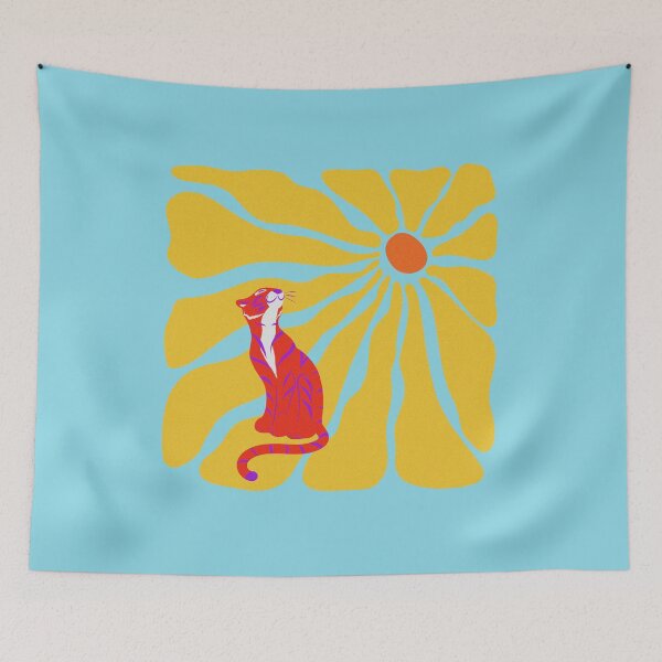 Item preview, Bask in Your Brilliance – Retro Tiger Sun Illustration designed and sold by LUV963.