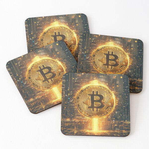 Item preview, Crypto Current: Bitcoin Powering the Futuristic Cityscape designed and sold by lematworks.