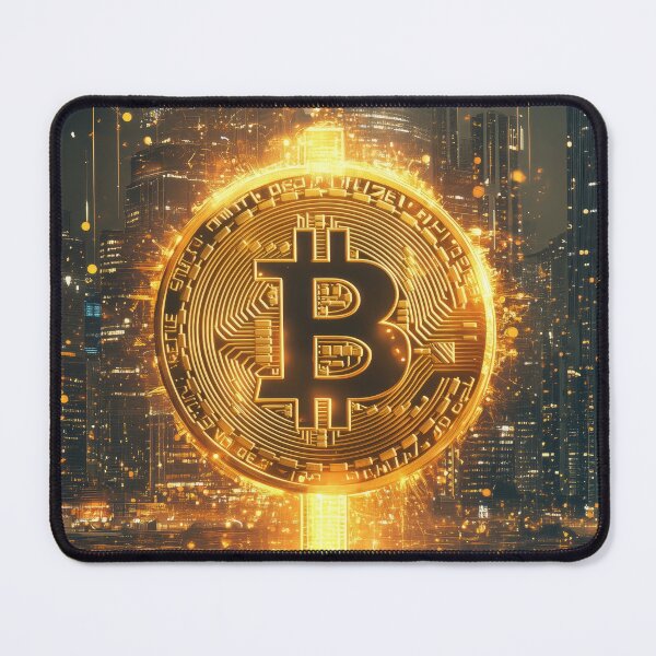 Item preview, Crypto Current: Bitcoin Powering the Futuristic Cityscape designed and sold by lematworks.