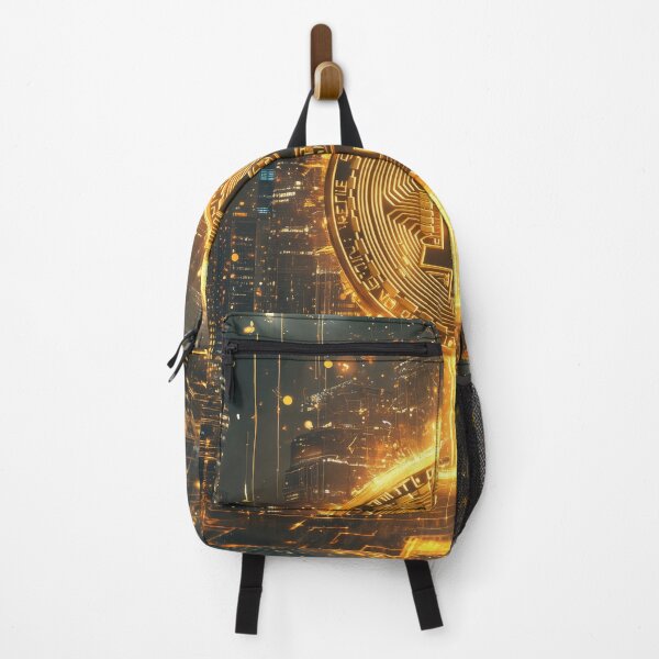 Item preview, Crypto Current: Bitcoin Powering the Futuristic Cityscape designed and sold by lematworks.