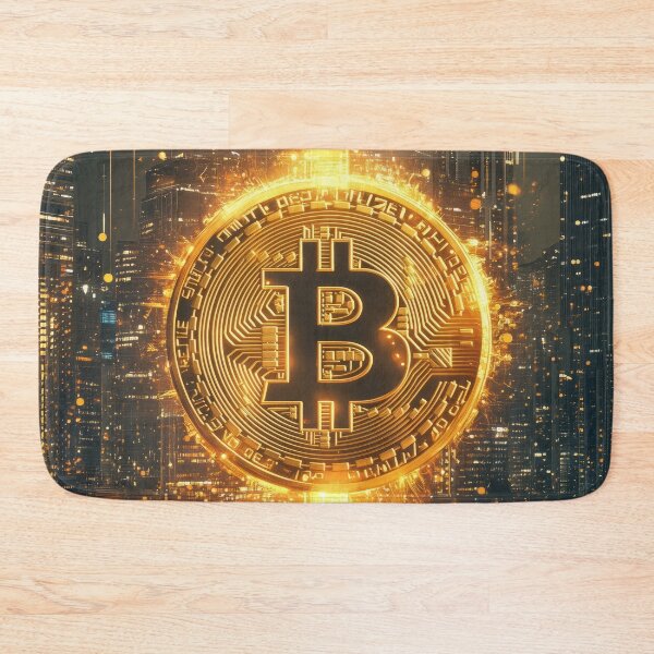Item preview, Crypto Current: Bitcoin Powering the Futuristic Cityscape designed and sold by lematworks.