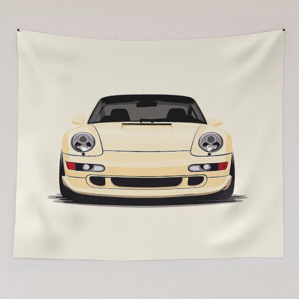 Item preview, Vintage porsche 911 993 cream yellow designed and sold by blackdogshop.