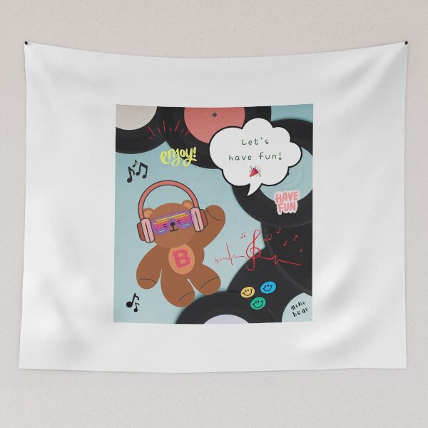 Item preview, Mono Bear Message – Let’s Have Fun! (Vinyl Grooves) designed and sold by mintmono-studio.