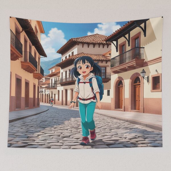 Item preview, Girl walking in Cuenca, Ecuador designed and sold by MerlinWear.