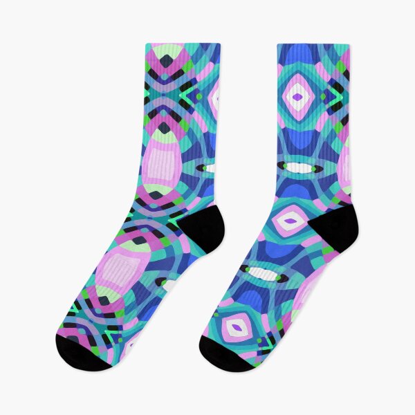 Item preview, Cheery Geometric Pink Blue Repeat Seamless Pattern designed and sold by Sharon Schwalbe.