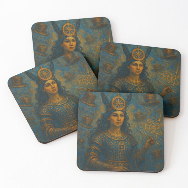 Item preview, Dreamy steampunk goddess Seshat with compass crown designed and sold by VidyoeDesigns67.
