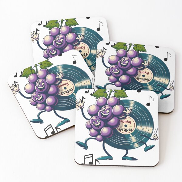Item preview, Funky Grapes – Retro Vinyl Fruit Dance Art designed and sold by JenniferCreaArte .