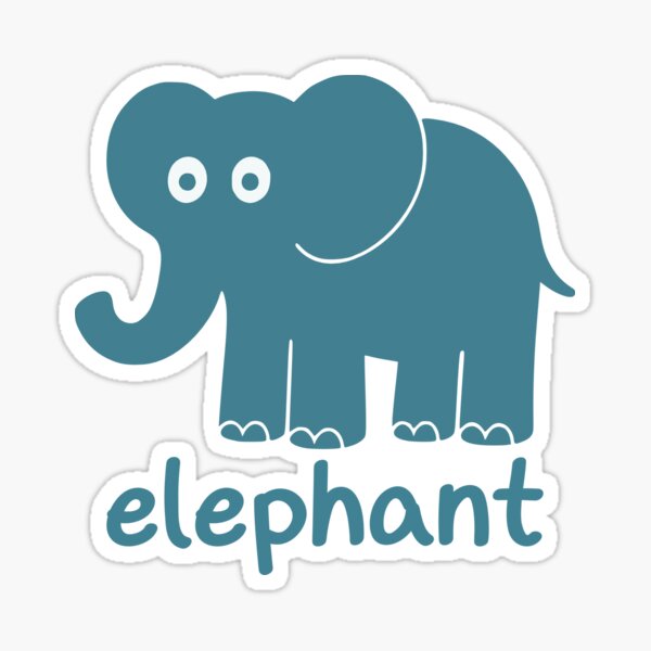 Éléphant mignon dessiné à la main, animal de dessin animé Sticker