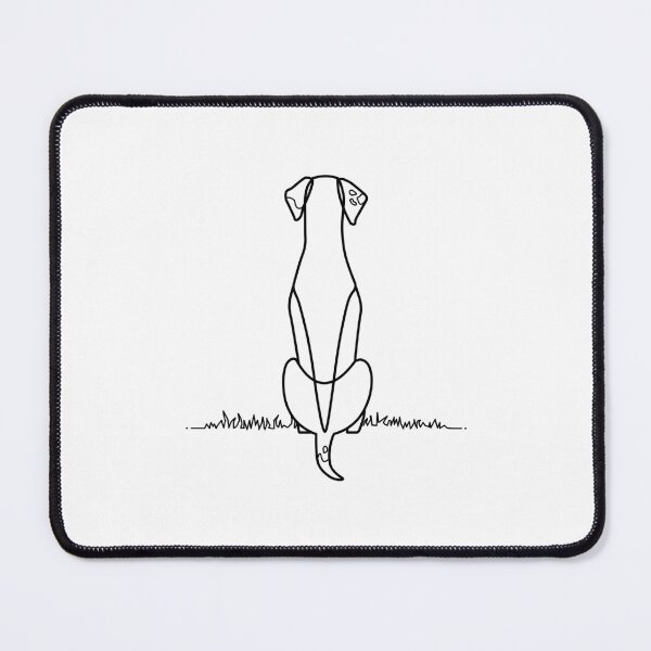 Item preview, Dog sitting on grass in lines designed and sold by Merch Project.