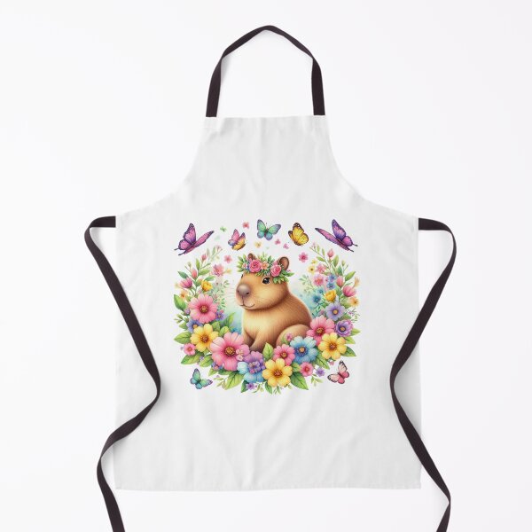 Item preview, Capybara with Floral Crown and Butterflies designed and sold by Polarisofficial.