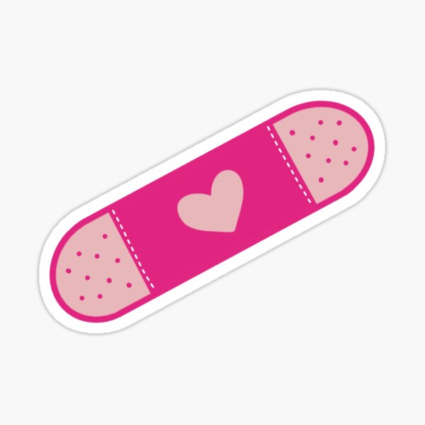 Item preview, Kawaii Pink Band-Aid with Heart – Cute Healing Sticker designed and sold by Blueprint&co.