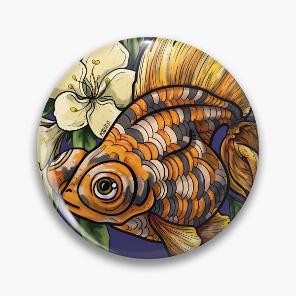 Item preview, Telescope Goldfish with Florals designed and sold by MoxxiFoxxy.