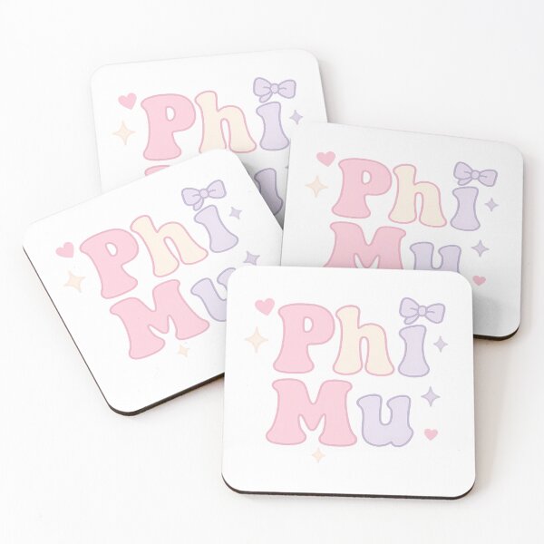 Item preview, Phi Mu Pastel Pop – Kawaii Bubble Letters with Bow & Sparkles designed and sold by summer-loving.