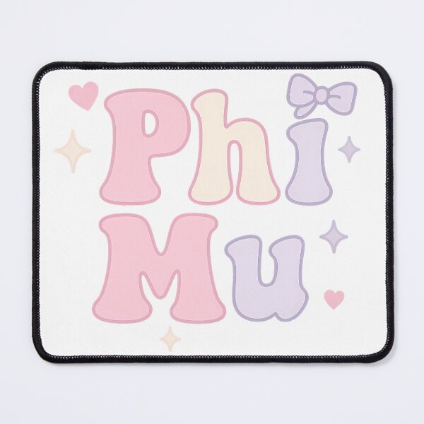Item preview, Phi Mu Pastel Pop – Kawaii Bubble Letters with Bow & Sparkles designed and sold by summer-loving.