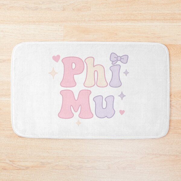 Item preview, Phi Mu Pastel Pop – Kawaii Bubble Letters with Bow & Sparkles designed and sold by summer-loving.