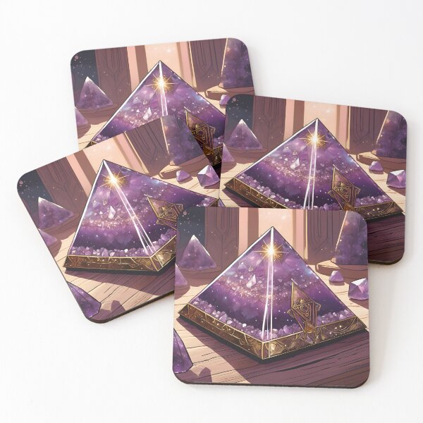 Item preview, Mystical Orgonite Pyramid with Amethyst Crystals & Golden Sacred Geometry designed and sold by thespiritgarden.