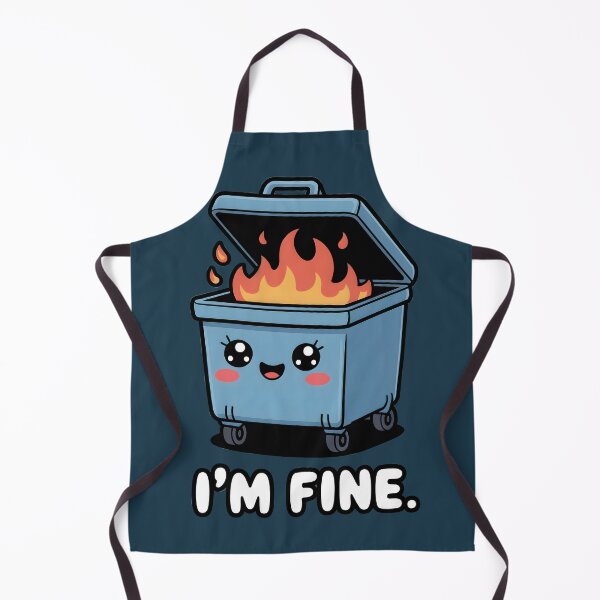 Item preview, "I'm Fine" Kawaii Dumpster Fire Cute Sarcastic Design designed and sold by Altered Pixels.