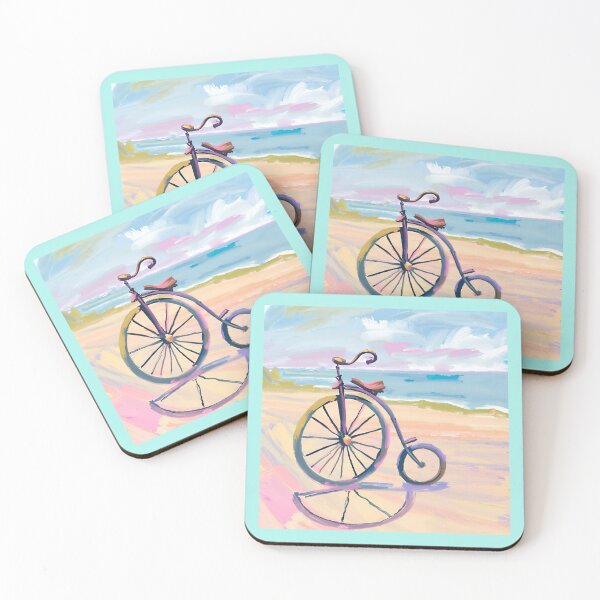 Item preview, Penny farthing bike parked at beach designed and sold by seahorse crossing.