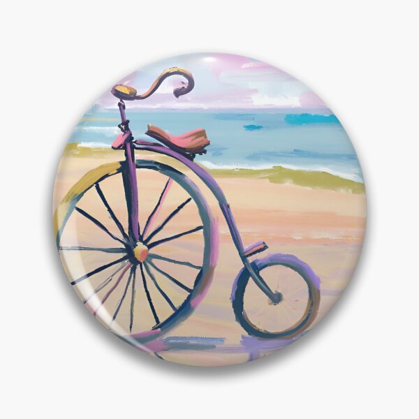 Item preview, Penny farthing bike parked at beach designed and sold by seahorse crossing.