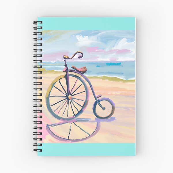 Item preview, Penny farthing bike parked at beach designed and sold by seahorse crossing.