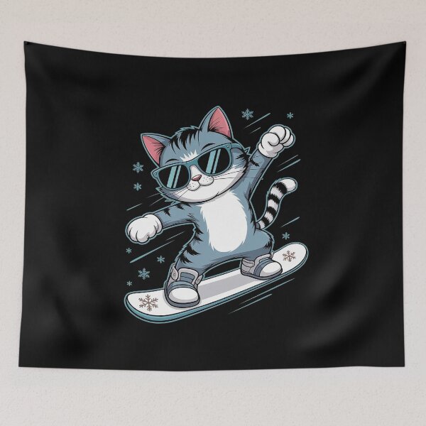 Item preview, Dabbing Cat Snowboard Snowboarding Kitty Cats designed and sold by MAKOPOKOShop.