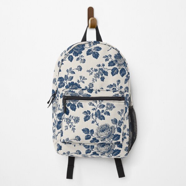 Item preview, Elegant Blue Vintage Rose Pattern on Cream designed and sold by VelloomStore.