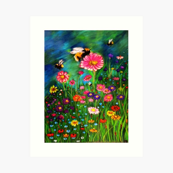 Item preview, Bees with Flowers designed and sold by PaniaBrown.