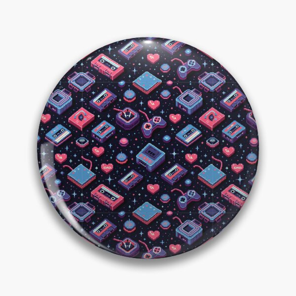 Item preview, Retro Gamer Dad Pattern – 80s/90s Console & Pixel Heart Cartoons for Nostalgic Fathers designed and sold by ebocraft.