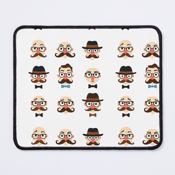 Item preview, Mustache Madness Pattern – Retro Cartoon Mustaches, Glasses & Bow Ties for Hip Dad Gifts designed and sold by ebocraft.