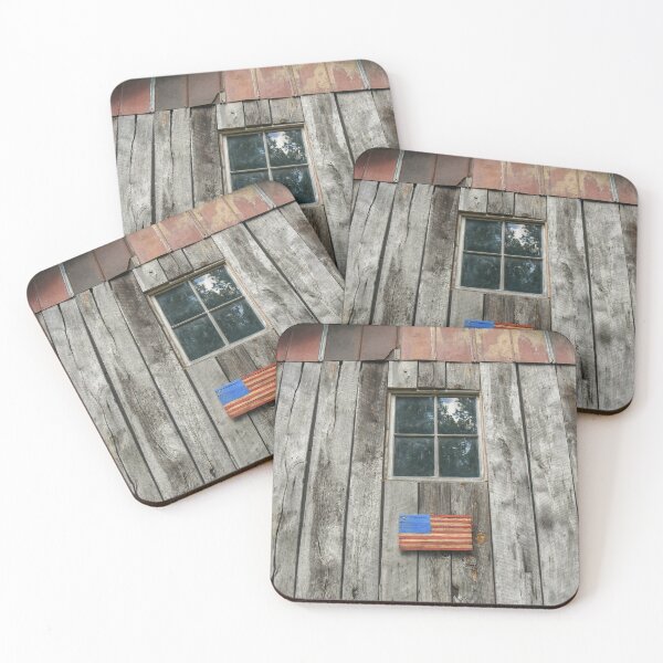 Item preview, A USA wooden flag on an old rusted shack  designed and sold by OzzyluArt.