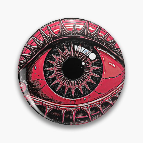 Item preview, Neon Red Cyberpunk Eye | Futuristic Surreal Tech Horror Artwork designed and sold by Dark-Circuit-Haven.