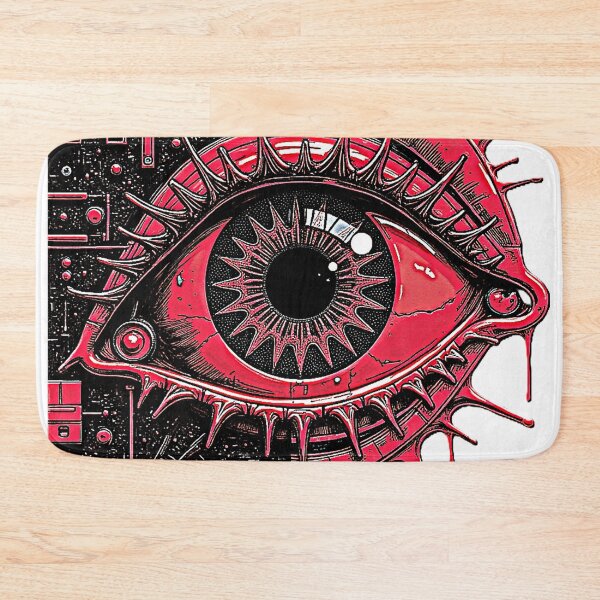 Item preview, Neon Red Cyberpunk Eye | Futuristic Surreal Tech Horror Artwork designed and sold by Dark-Circuit-Haven.