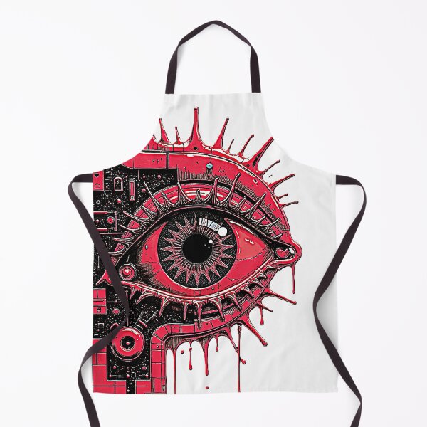 Item preview, Neon Red Cyberpunk Eye | Futuristic Surreal Tech Horror Artwork designed and sold by Dark-Circuit-Haven.