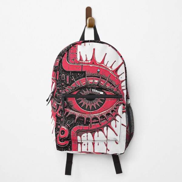 Item preview, Neon Red Cyberpunk Eye | Futuristic Surreal Tech Horror Artwork designed and sold by Dark-Circuit-Haven.