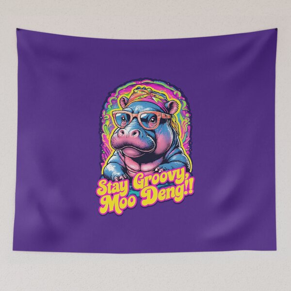 Item preview, Stay Groovy Moo Deng!! Cute Baby Hippo Vibe designed and sold by scooterbaby.