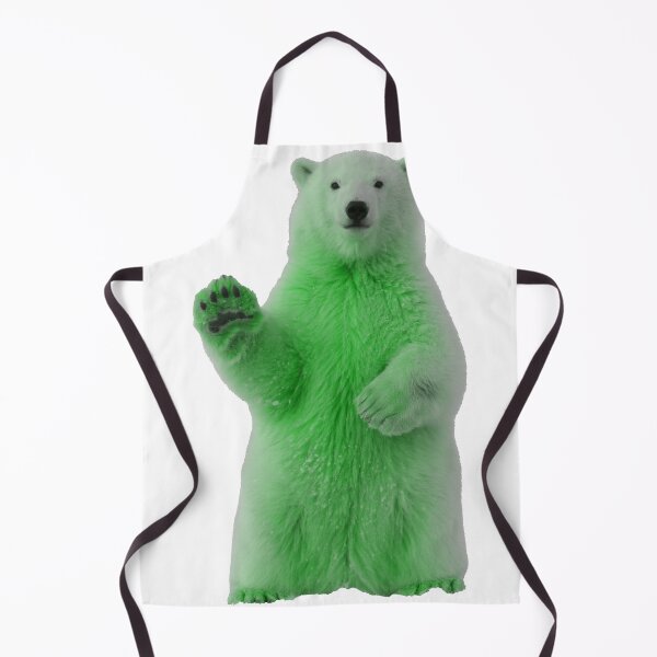 Item preview, Waving Green Polar Bear – Funny Meme Animal Vibes designed and sold by SpxrkyDesigns.